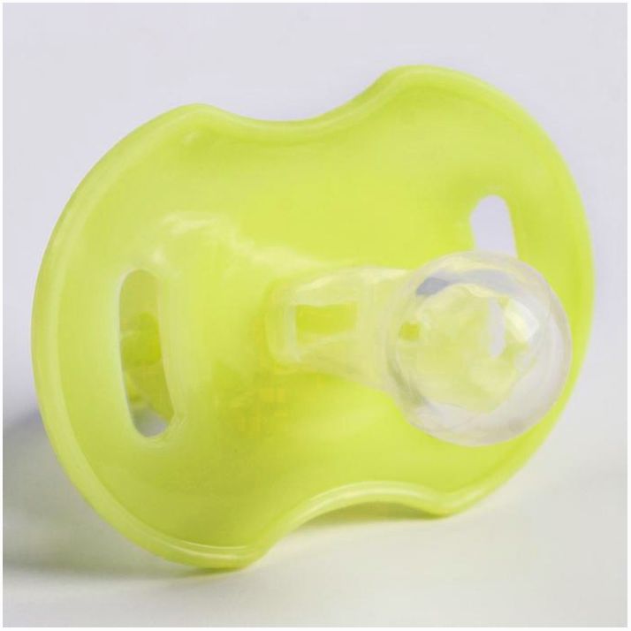 Картинка Пустышка классическая, силикон, от 0 - 3 мес., с колпачком, цвет жёлтый (№2300107) от магазина Мир детей Товары для Новорожденных