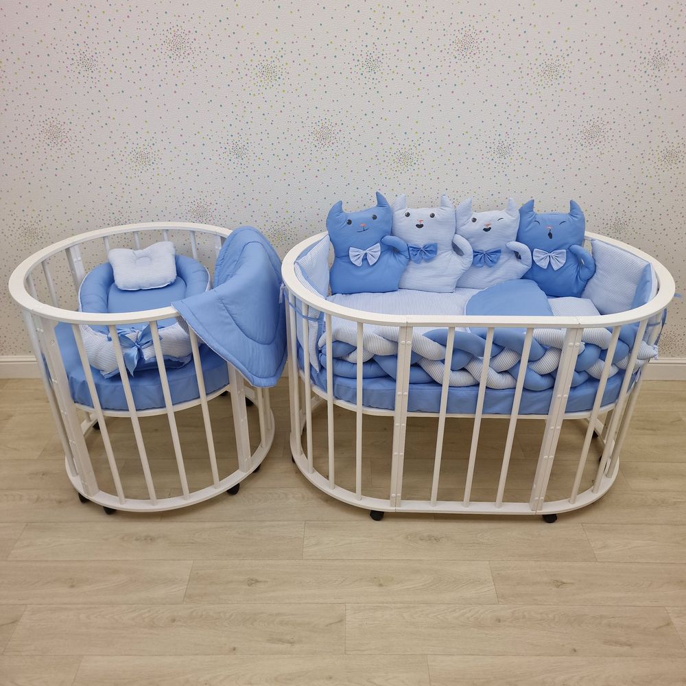 КПБ 18 пр (борт + пододеяльник + 2 одеяла + наволочка + 2 подуш + 2 прост + гнездо (бязь) артикул анонс 1184-О-1бб