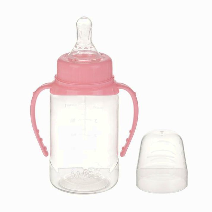 № 2969779 Бутылочка для кормления, классическое горло, с ручками, 150 мл., от 0 мес., цвет розовый