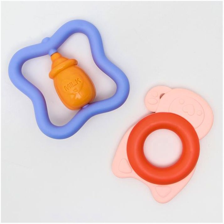 Картинка Набор прорезывателей с погремушкой «Овощной микс», 2 шт (№4754406) от магазина Мир детей Товары для Новорожденных