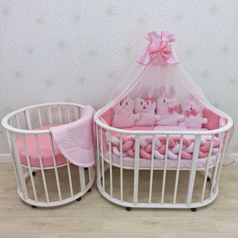 Картинка КПБ 17 пр (балдахин + борт + пододеяльник + 2 одеяла + наволочка + подушка + 2 простынки (бязь) (№1186-О-1) цвета в ассортименте от магазина Мир детей Товары для Новорожденных