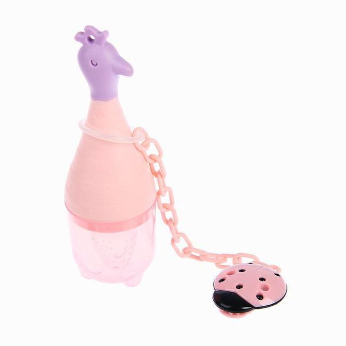 Изделие для прикорма с силиконовой сеточкой, с держателем, цвет розовый артикул анонс 3805551