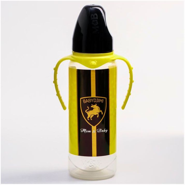 № 5399883 Бутылочка для кормления BABYDJIM, классическое горло, 250 мл., цилиндр, с ручками