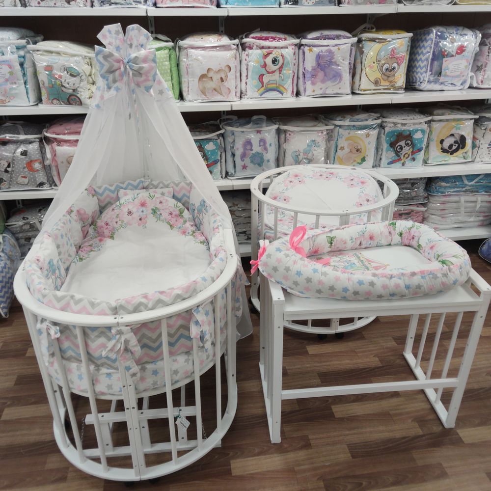 КПБ 21 пр (балдахин + борт + пододеяльник + 2 одеяла + навол + подуш + 2 прост + гнездо (бязь) 12кв артикул анонс 1151-О-1_30