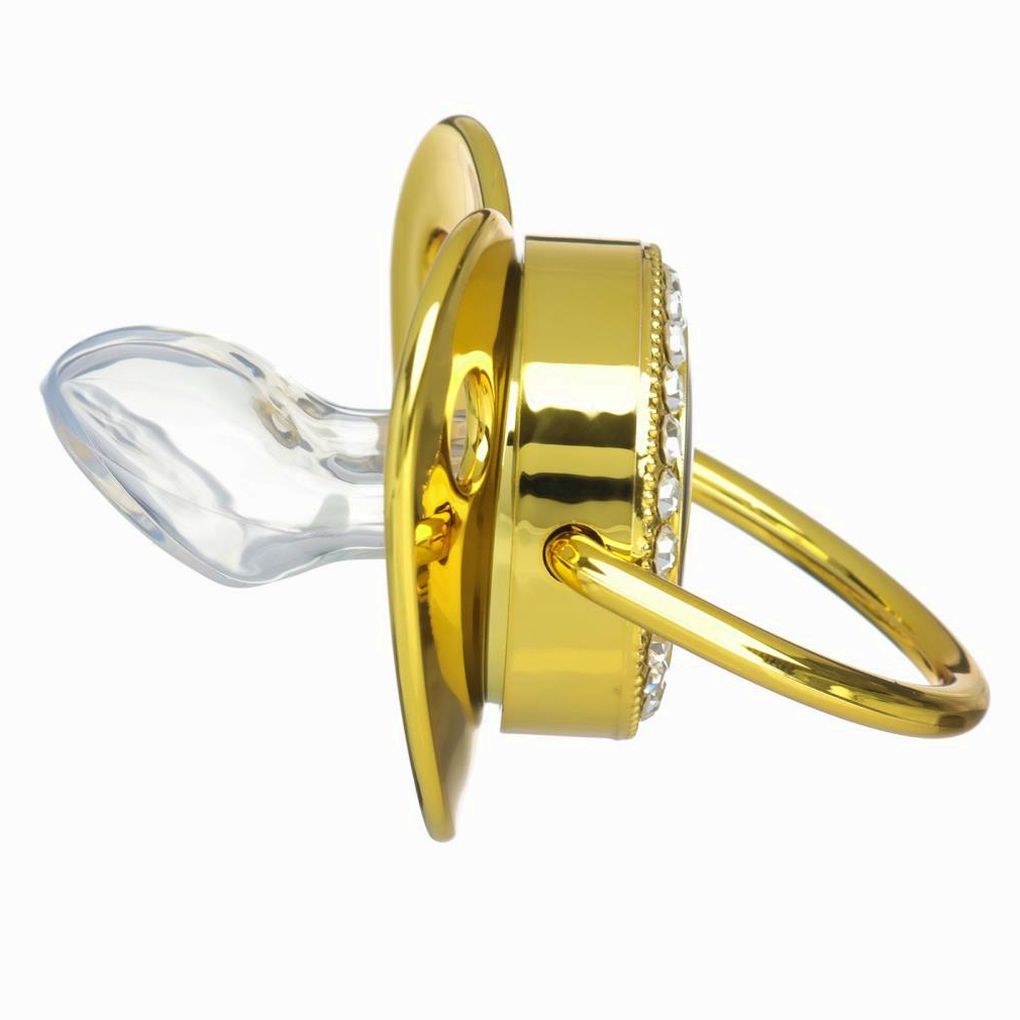 Картинка Соска - пустышка ортодонтическая «Корона», с колпачком, +12 мес., золотая, стразы (№10092753) от магазина Мир детей Товары для Новорожденных