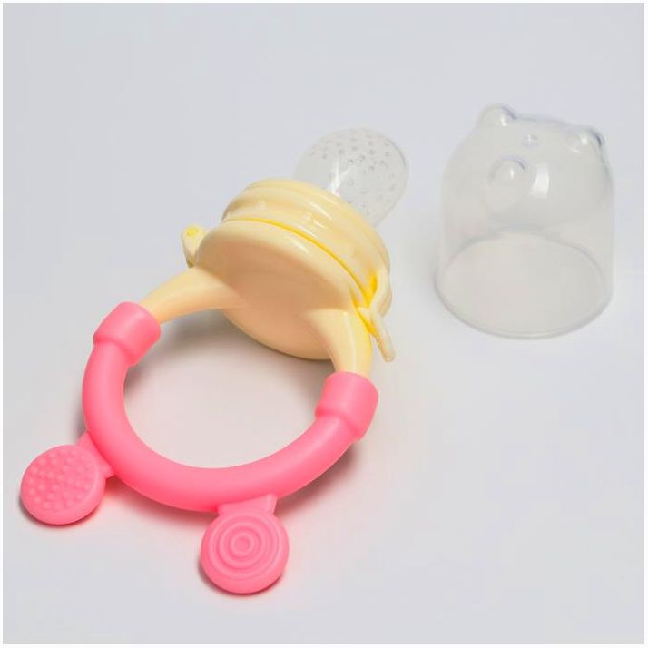 № 4313597 Ниблер для прикорма «Ушки», с силиконовой сеточкой, цвет розовый