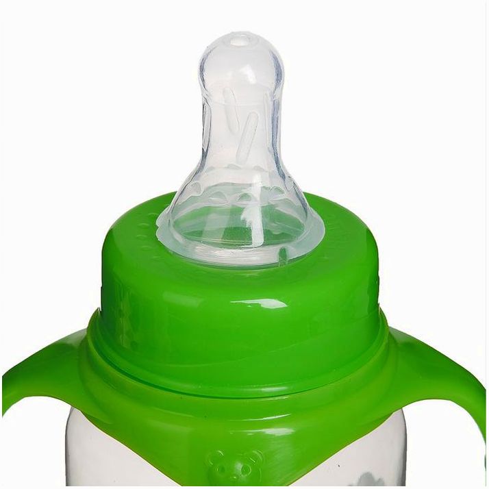Картинка Бутылочка «Лесная сказка», классическое горло, с ручками, 150 мл., от 0 мес., цвет зелёный (№2969875) от магазина Мир детей Товары для Новорожденных