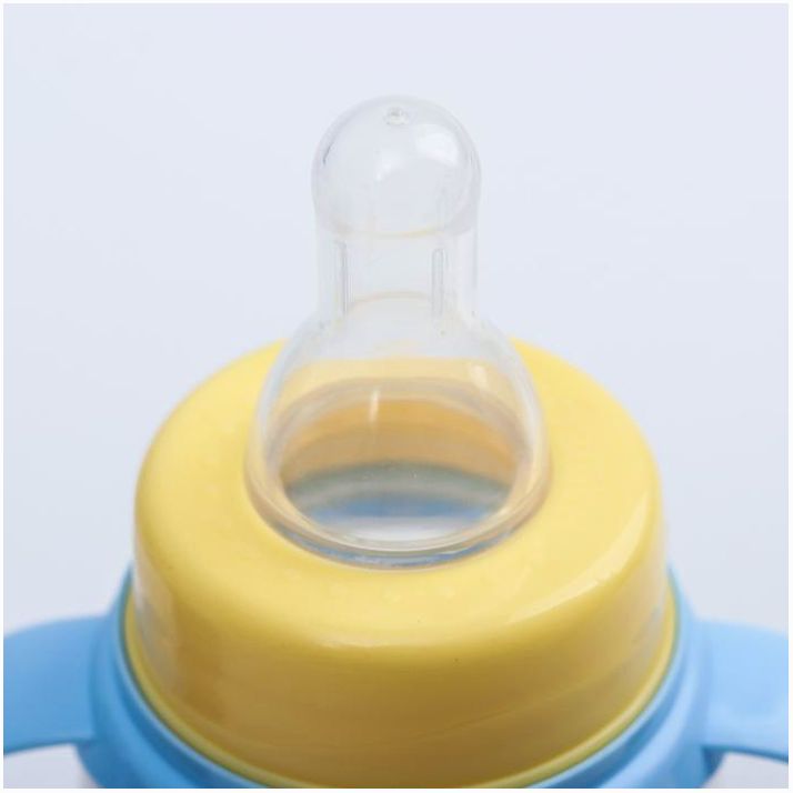 Картинка Бутылочка «ТРЕНД. Песики», классическое горло, 250 мл., от 3 мес., цилиндр, с ручками, цвет голубой (№4882555) от магазина Мир детей Товары для Новорожденных