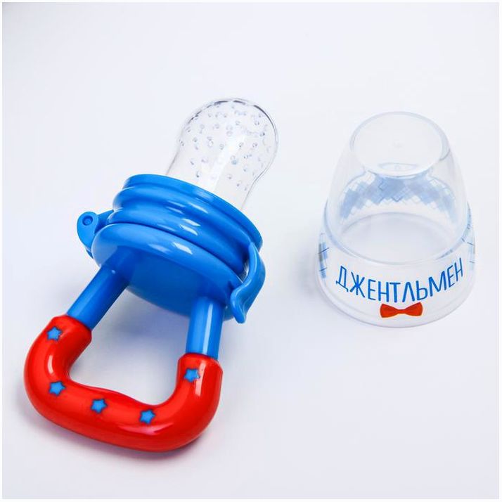 Картинка Ниблер «Джентльмен», с силиконовой сеточкой, цвет голубой (№2279609) от магазина Мир детей Товары для Новорожденных