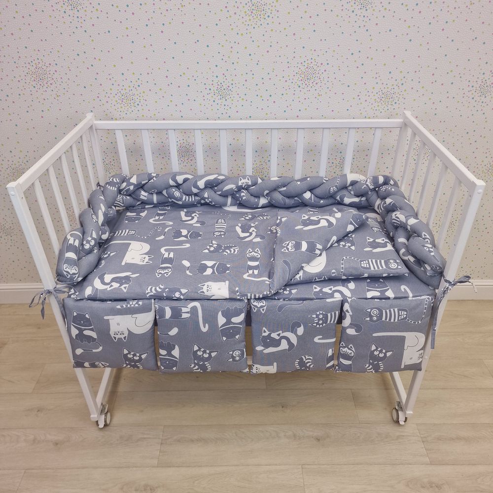 КПБ 10 пр (борт + пододеяльник + одеяло + наволочка + подушка + простынь (бязь) коса артикул анонс 1154-0-1бб