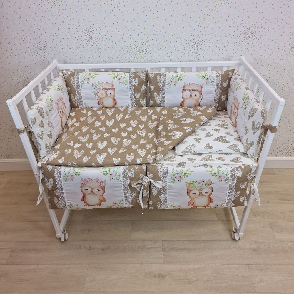 Картинка КПБ 11 пр "принт" (борт 6п+0 + одеяло + подушка + постельное белье (бязь/сатин) 6пр (№П209бб) цвета в ассортименте от магазина Мир детей Товары для Новорожденных