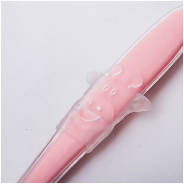 Картинка Ложка силиконовая детская «Жирафик», цвет розовый (№4768002) от магазина Мир детей Товары для Новорожденных