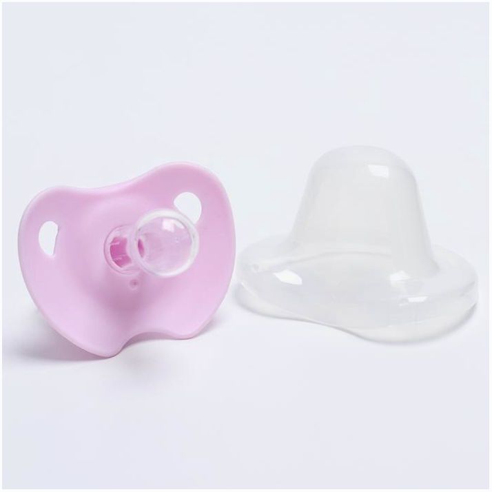 № 4780680 Соска - пустышка классическая, силикон +3мес., с колпачком, МИКС для девочки