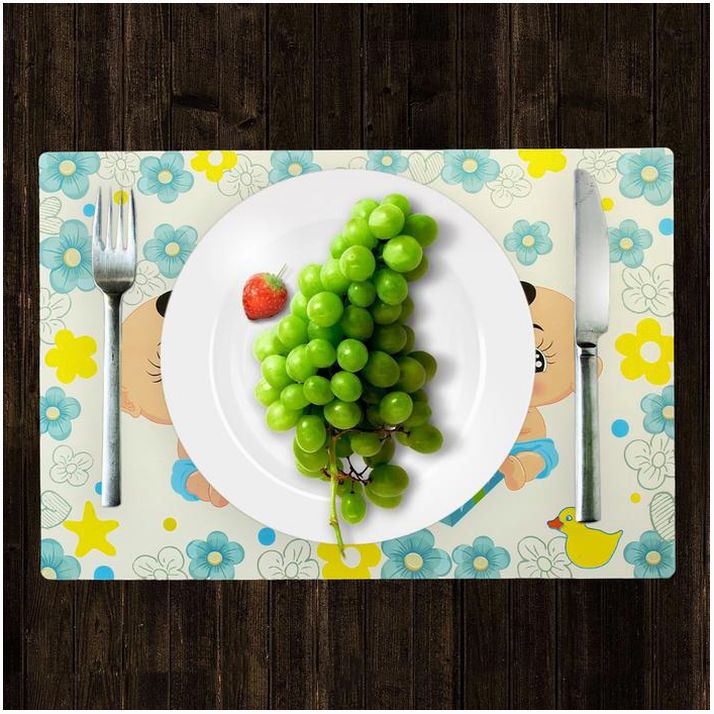 № 1652835 Подтарельник бумажный «С днём рождения», набор 6 шт., голубой цвет