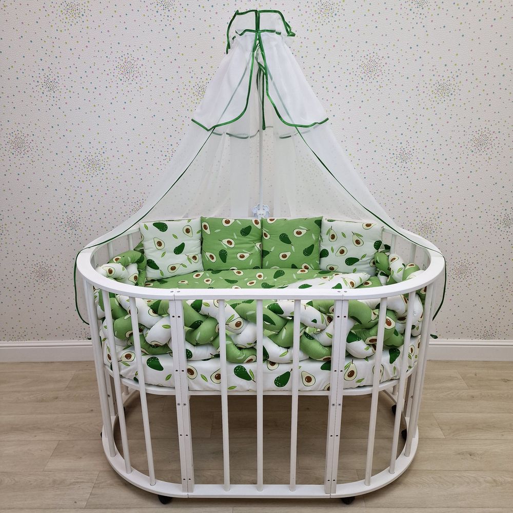 КПБ 11 пр (балдахин + борт + пододеяльник + одеяло + наволочка + подушка + простынь (бязь) коса артикул анонс 1156-0-1_04