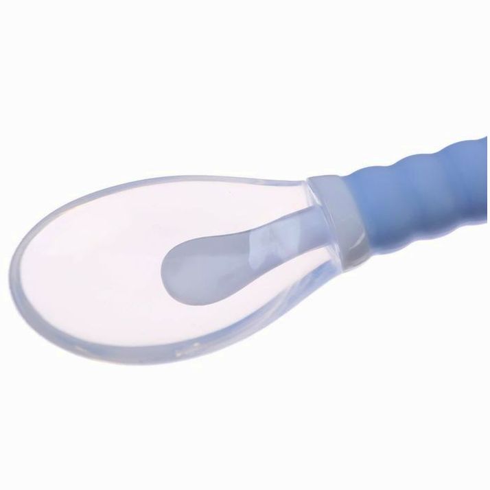 Картинка Ложка силиконовая детская на присоске, в контейнере, цвет голубой (№9037714) от магазина Мир детей Товары для Новорожденных