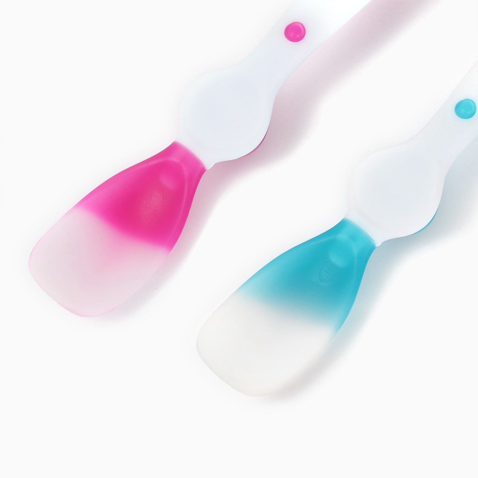 № 9844131 Набор термочувствительных ложек для кормления, 16,5см.. 2 шт., цвет розовый/бирюзовый