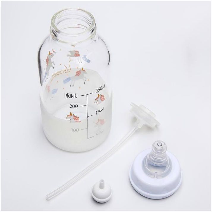 Картинка Бутылочка для кормления 250 мл., стекло, цвет белый, антиколик (№4770920) от магазина Мир детей Товары для Новорожденных