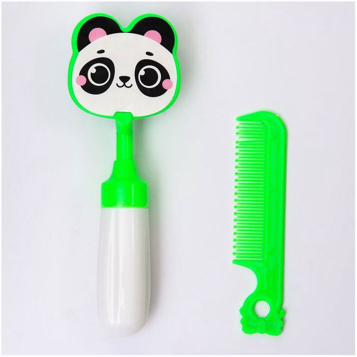 № 4798838 Набор расчёсок «Панда», 2 предмета: расчёска с зубчиками + щётка