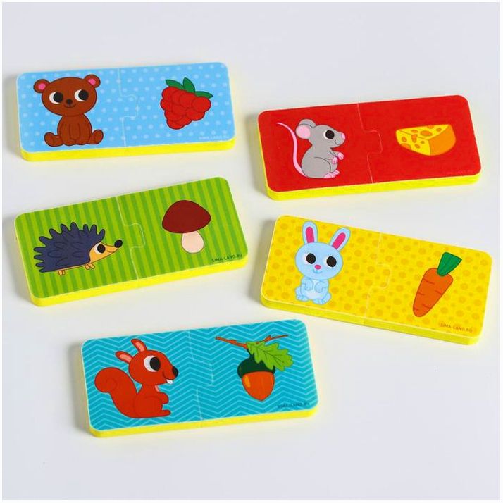 Картинка Мягкий пазл для малышей «Кто что ест?», 5 пазлов, Крошка Я (№5302601) от магазина Мир детей Товары для Новорожденных