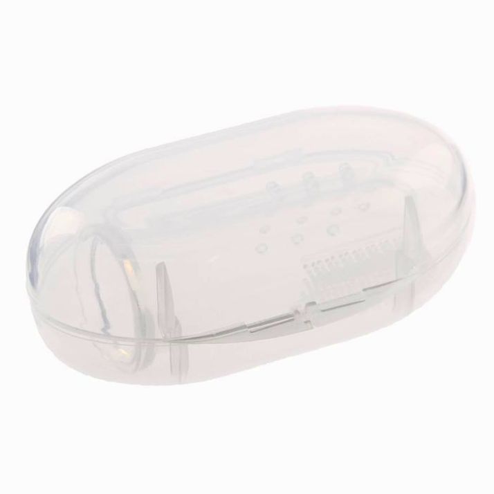 Картинка Прорезыватель - массажер детский в контейнере, 3 в 1, на палец, силиконовый от 3 мес. (№2932008) от магазина Мир детей Товары для Новорожденных