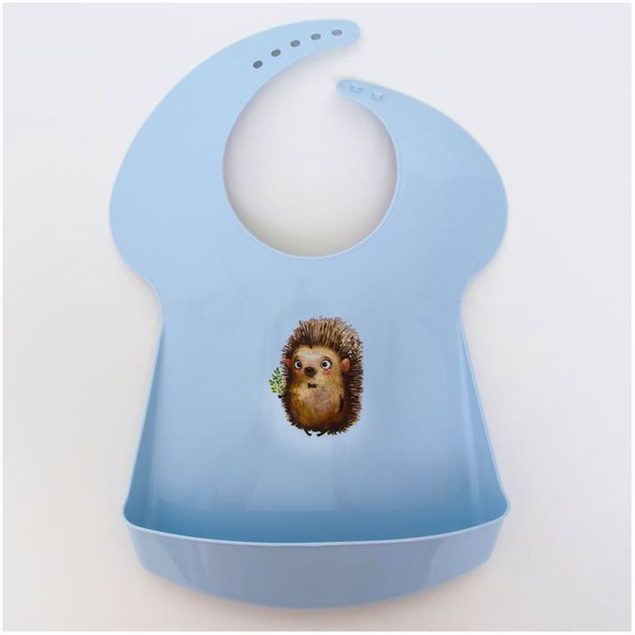 Нагрудник для кормления пластиковый с карманом, цвет голубой, МИКС артикул анонс 1361308