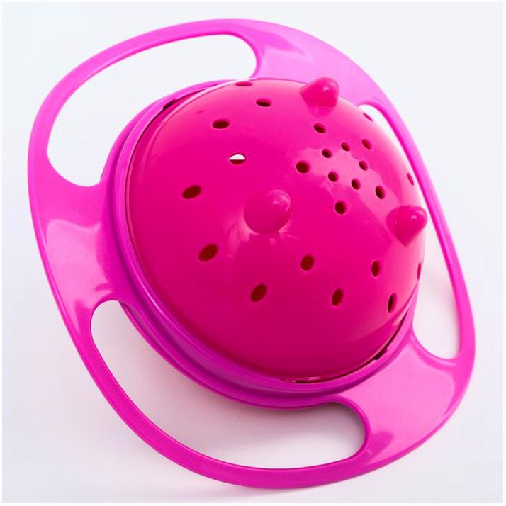 Картинка Детская миска «Тарелка-неваляшка», цвет розовый с крышкой (№1886871) от магазина Мир детей Товары для Новорожденных