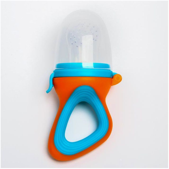 Ниблер для прикорма, с силиконовой сеточкой, цвет оранжевый/голубой артикул анонс 2825286