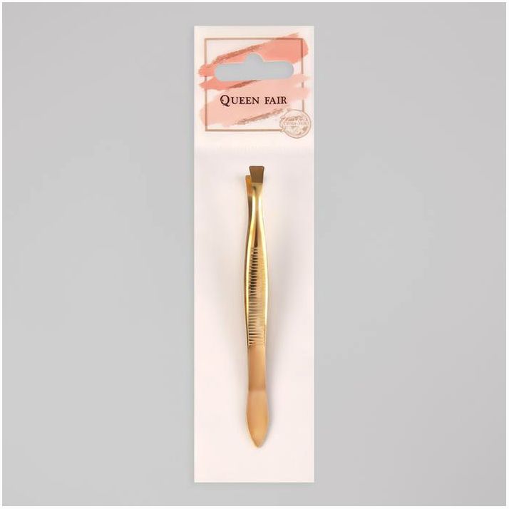 Картинка Пинцет прямой, широкий, 8,5 см, цвет золотистый (№1208324) от магазина Мир детей Товары для Новорожденных