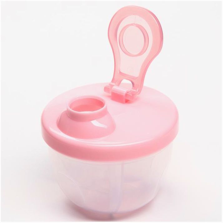 № 7653248 Контейнер для хранения детского питания, 3 секции по 90 мл., 9,2х8,8х8 см., 270 мл., цвет розовый