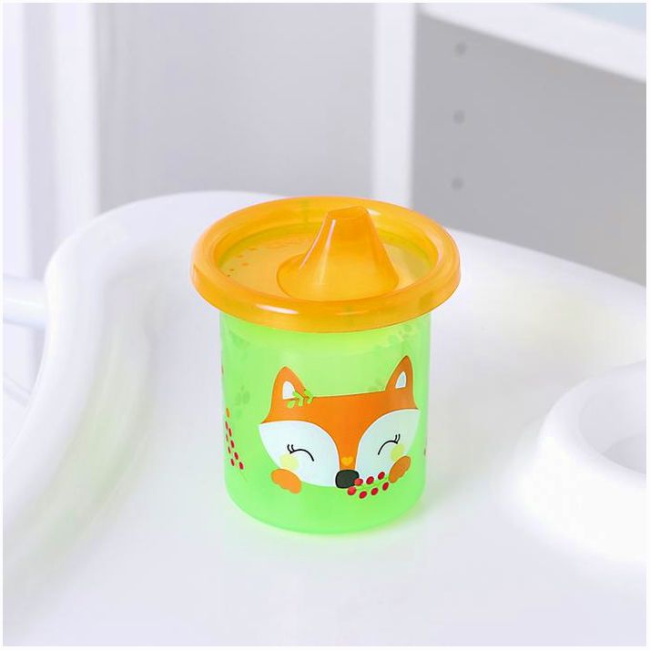 № 3721443 Поильник детский «Лисичка Соня» с твёрдым носиком, 200 мл, цвет зеленый/оранжевый