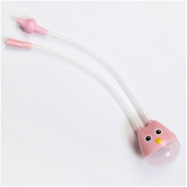 Аспиратор назальный с отводной трубкой «Совушка», цвет розовый артикул анонс 6913466