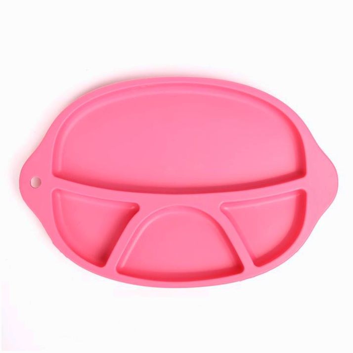 Тарелка детская силиконовая, 4 секции, цвет малиновый артикул анонс 2589914