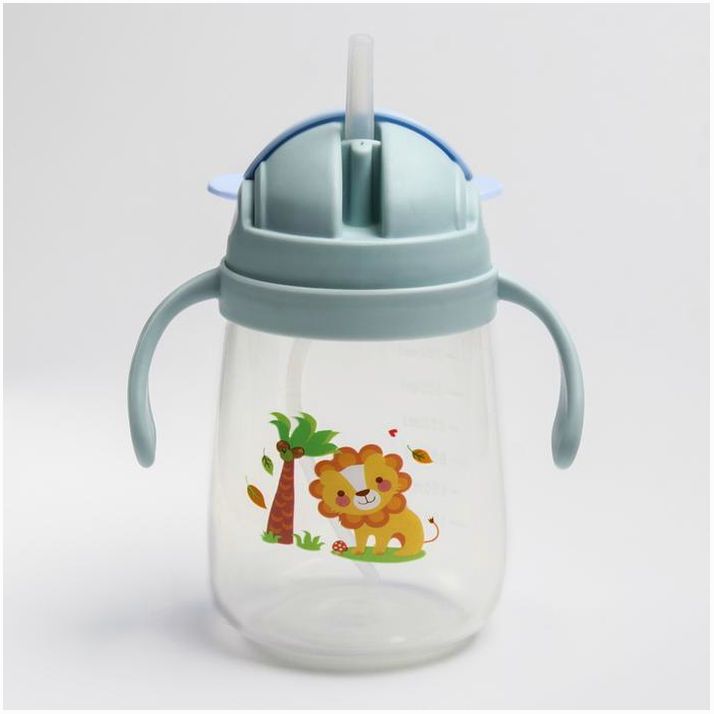 № 4724445 Поильник с силиконовой трубочкой и ручками, 400 мл., цвет МИКС