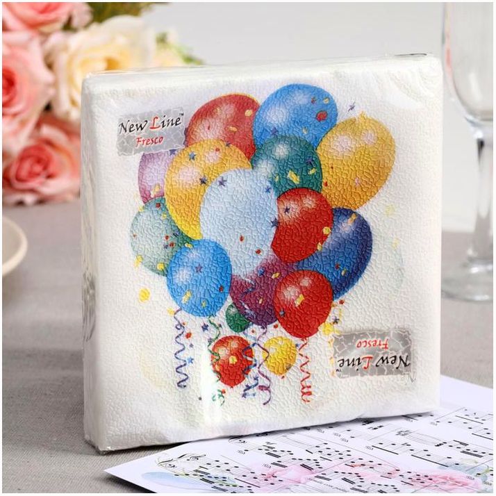 Салфетки бумажные New line FRESCO «Праздничные шары», 2 слоя, 33*33 см, 20 шт. артикул анонс 6073855