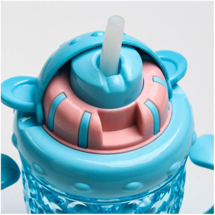 Картинка Поильник с трубочкой 200 мл, с ручками, цвет МИКС (№3973815) от магазина Мир детей Товары для Новорожденных