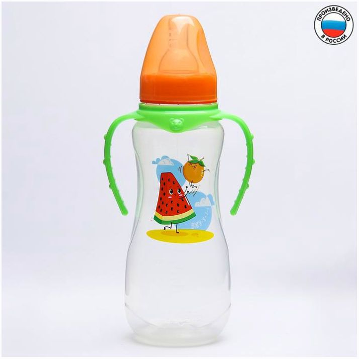 Бутылочка для кормления «Арбуз» 250 мл приталенная, с ручками артикул анонс 4644205