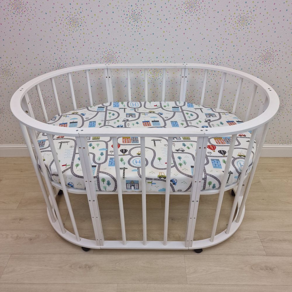 Простыня на резинке на овальную кровать (бязь) артикул анонс 257_19