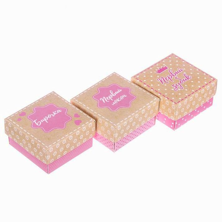 Картинка Набор памятных коробочек для девочки "Чемоданчик нашей малышки" (№2871103) от магазина Мир детей Товары для Новорожденных