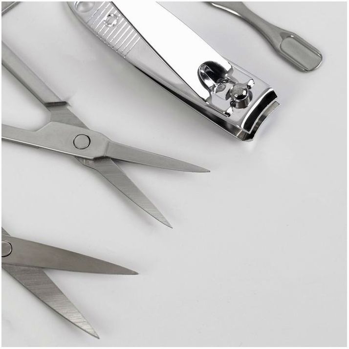 Картинка Набор маникюрный, 6 предметов, в футляре, цвет красный (№4103605) от магазина Мир детей Товары для Новорожденных