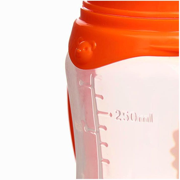 Картинка Бутылочка «Львёнок Лео», клас горло, , с ручками, 250 мл, от 0 мес, цвет оранжевый (№2969829) от магазина Мир детей Товары для Новорожденных