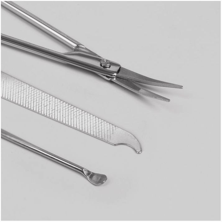 Картинка Набор маникюрный, 6 предметов, в футляре, цвет чёрный (№138008) от магазина Мир детей Товары для Новорожденных