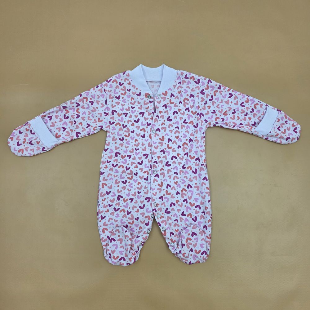 Комбинезон №6 (кулирка, кнопки спереди и снизу, закрытые ручки и ножки) артикул анонс 0383-62МД