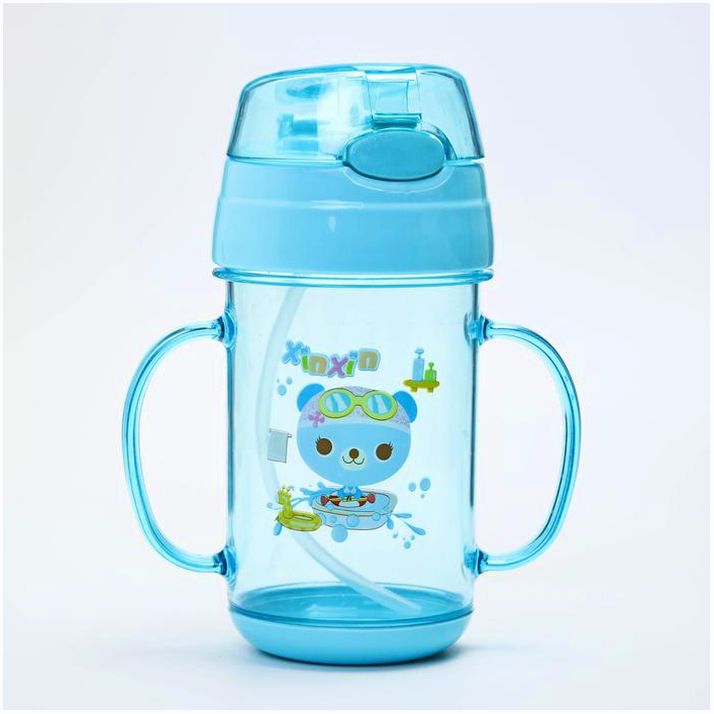 Поильник с трубочкой, 300 мл., с ручками, цвета МИКС артикул анонс 2793128