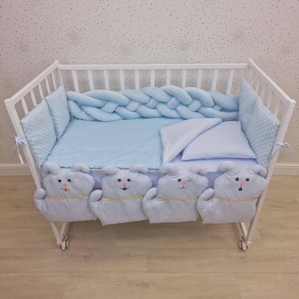 КПБ 16 пр (борт + пододеяльник + одеяло + наволочка + подушка + простынь (плюш/бязь) артикул анонс 1179-0-1бб