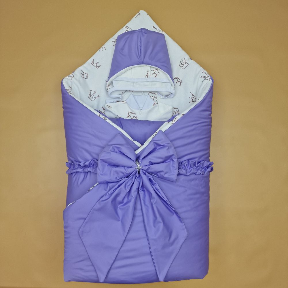 Комплект на выписку 3 пр: одеяло+шапочка+бант артикул анонс 1892д-2-2_у_15