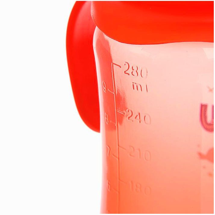 Картинка Бутылочка для кормления цветная с ручками, 280 мл, от 0 мес., цвет красный (№2825256) от магазина Мир детей Товары для Новорожденных