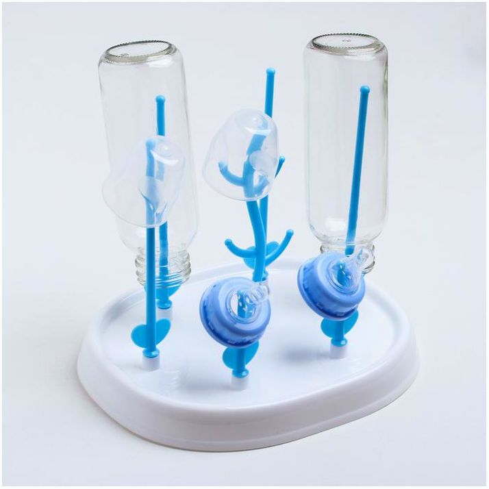 Сушилка для детских бутылочек, цвет белый/голубой артикул анонс 4298769