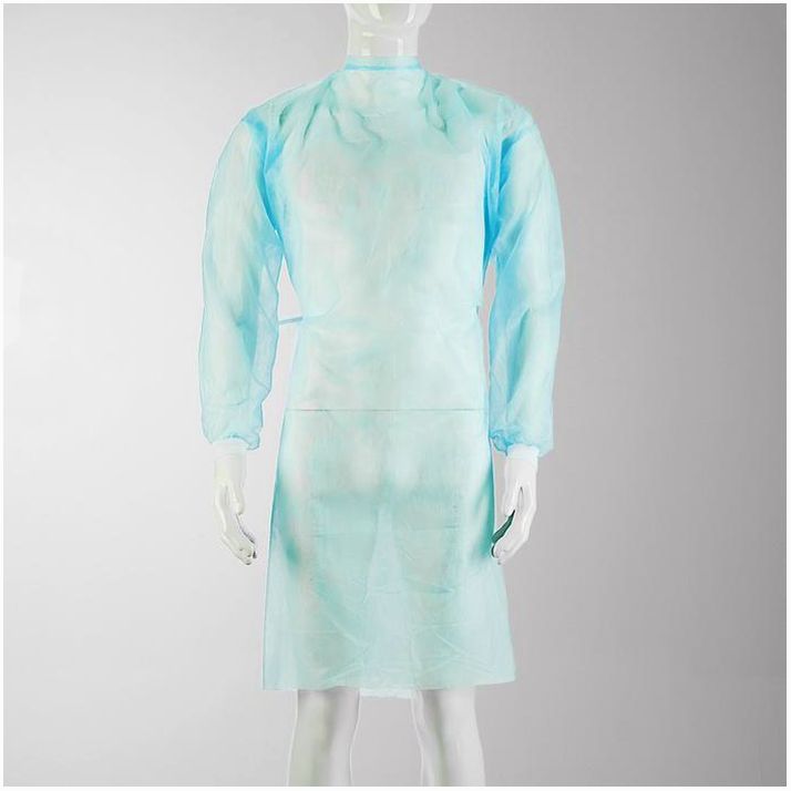Халат хирургический,  нестерильный, голубой МИСТР, SMS, пл.25г/м2, длина 110 см, артикул анонс 4476084