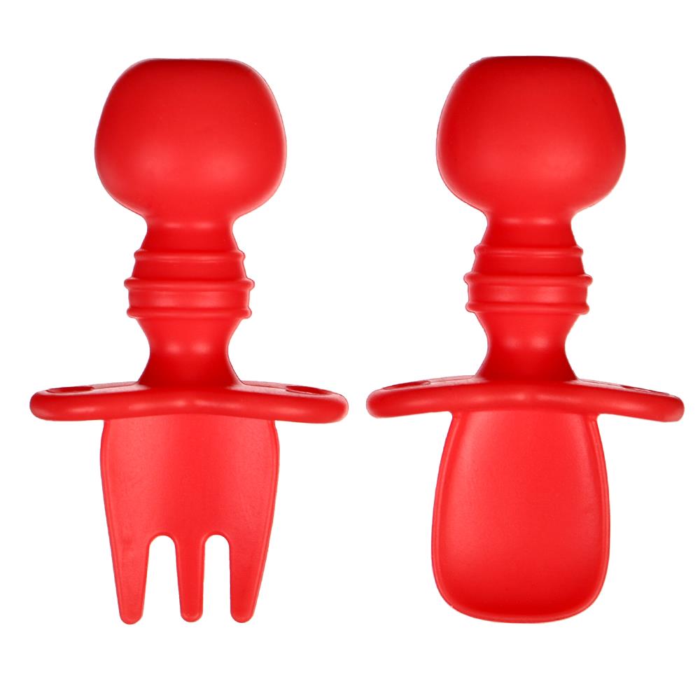 Картинка Набор детских столовых приборов, вилка, ложка, цвет красный (№10103735) от магазина Мир детей Товары для Новорожденных